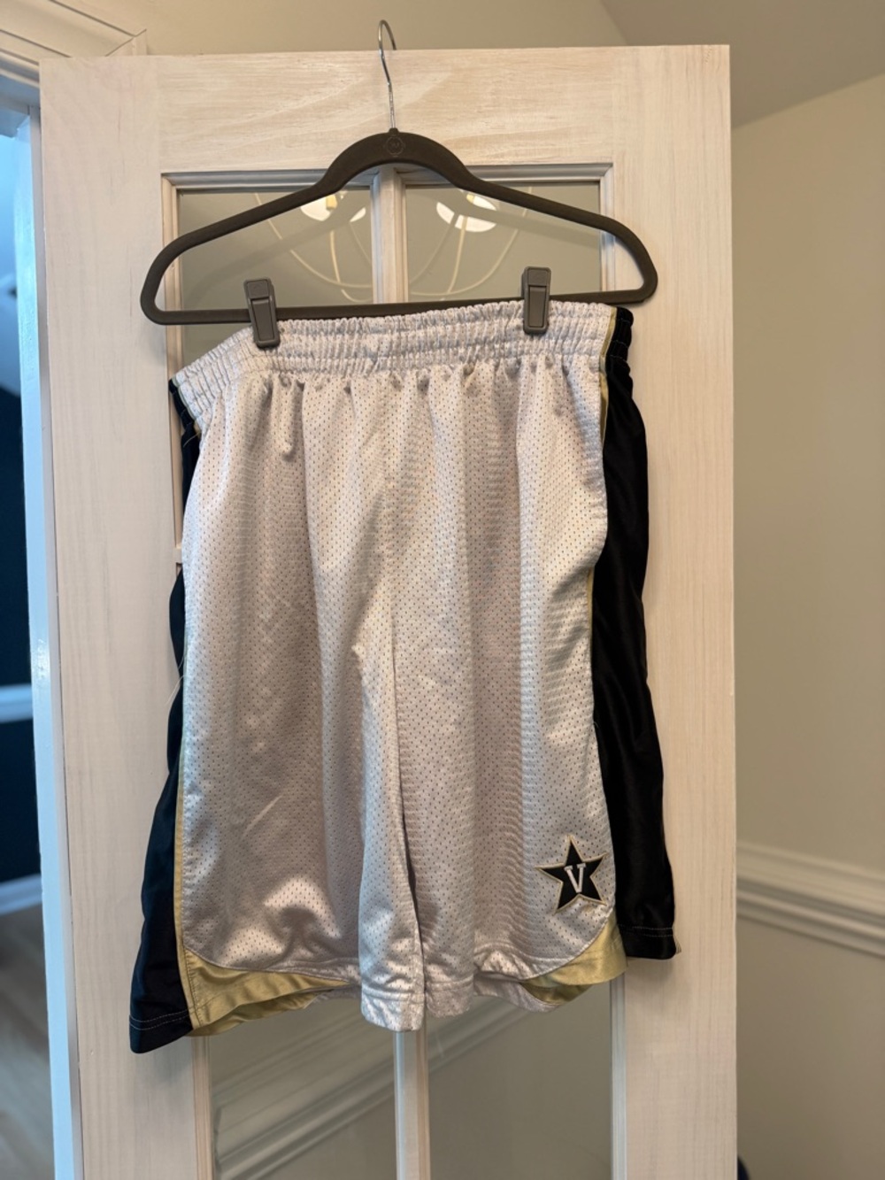 Vanderbilt Athletic Basketball Mesh Shorts- White/Black/Gold